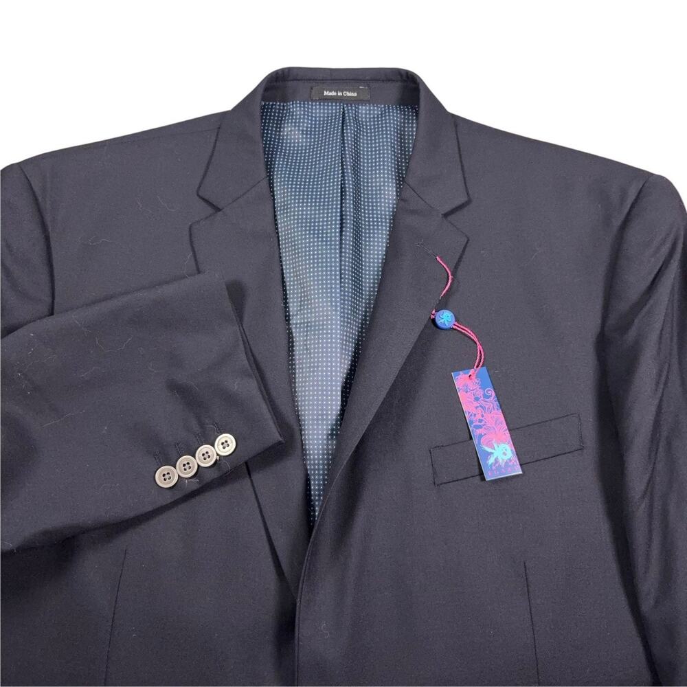 Egara 100% Wool Blazer Men 48R Slim Fit Black Sport Coat Jacket New NWT Lined